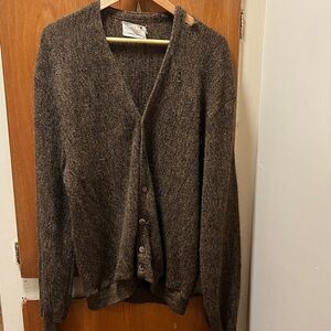 Arnold Palmer 50% Alpaca 50% Wool Brown Cardigan Men's XL Worn Grunge